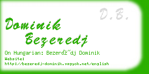 dominik bezeredj business card